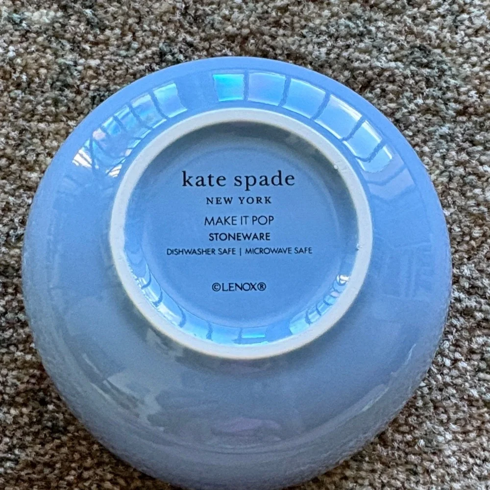 Lenox Kate Spade Blue Make It Pop 'Diced' Ceramic Bowl